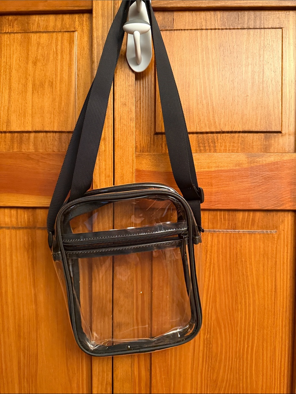 Clear Black Crossbody Bag Great for concerts - Transparent Stadium Bag